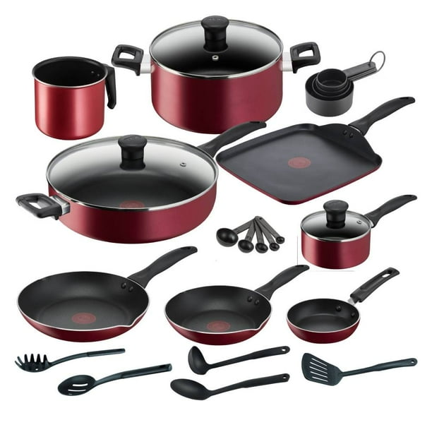 Bateria T-fal Family Cook 25 piezas rojo