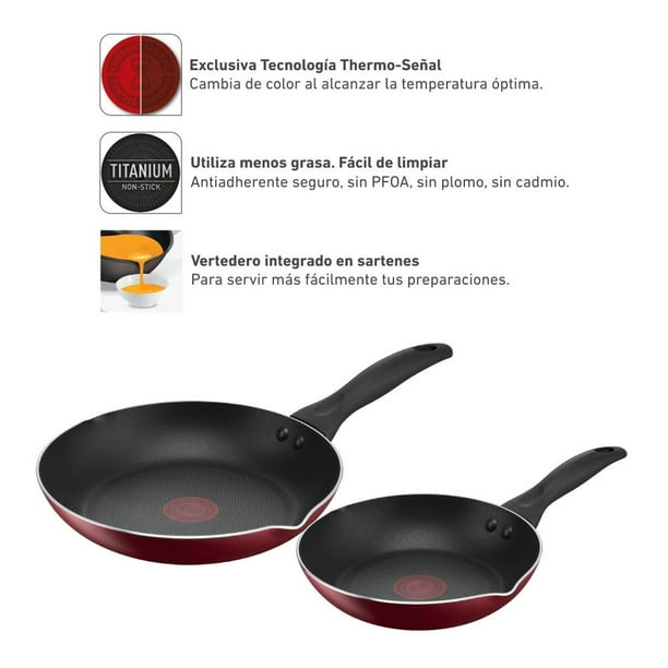 Bateria T-fal Family Cook 25 piezas rojo