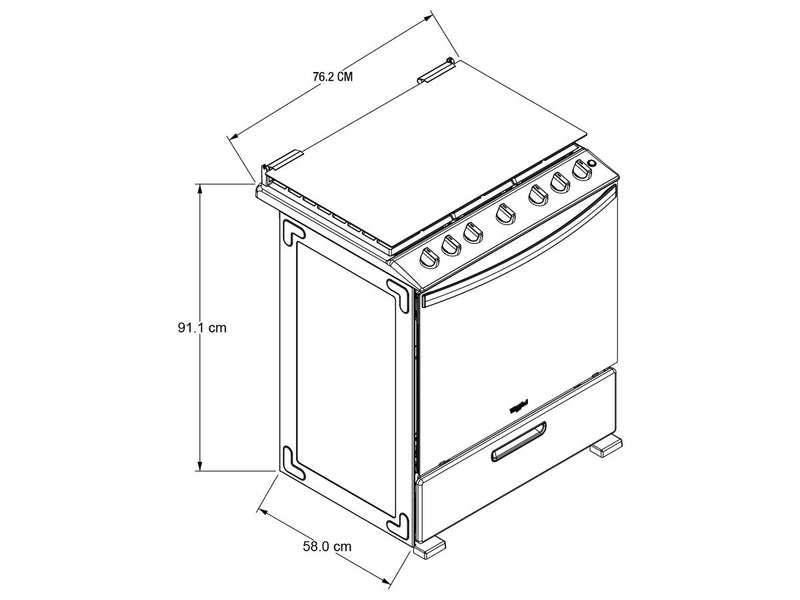 Estufa Whirlpool WFR7000B 30''