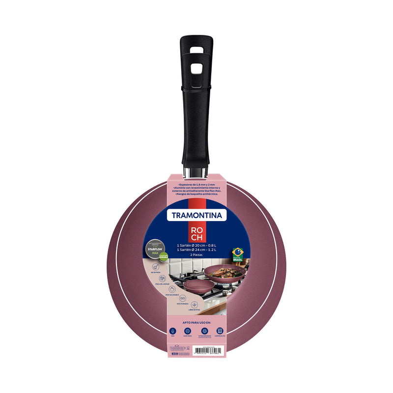 Juego de sartenes Tramontina Roch 20/24 cm Rosa