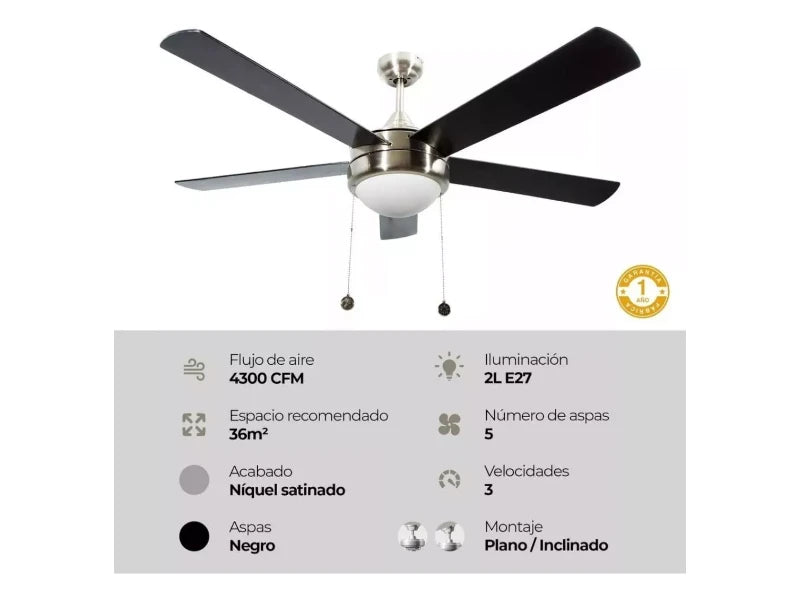 Ventilador Artfan Piatto V9266-1 52"