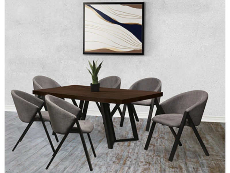 Comedor Mallory 6 Sillas Gris