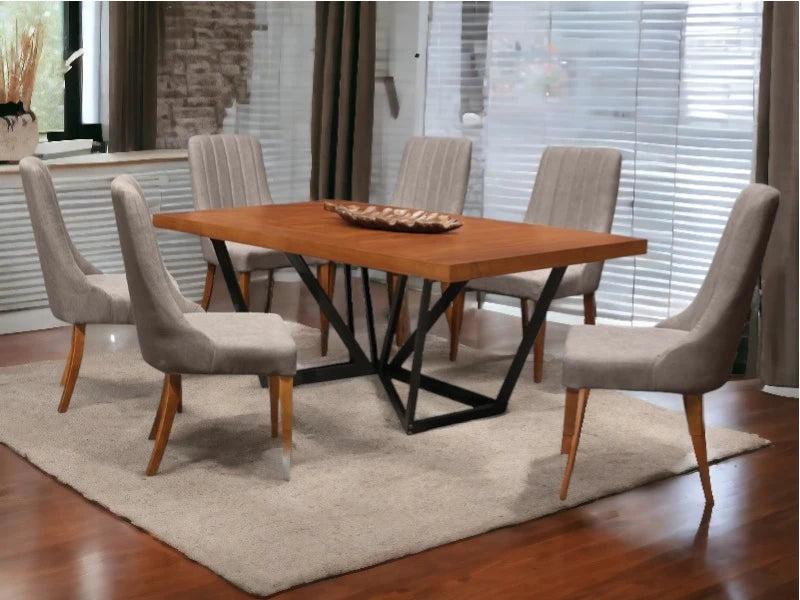 Comedor Kaley 6 Sillas Beige