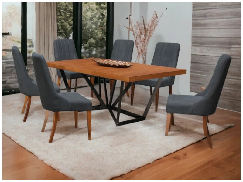 Comedor Kaley 6 Sillas Gris