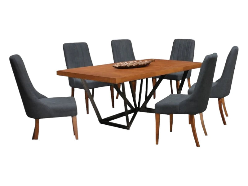 Comedor Kaley 6 Sillas Gris