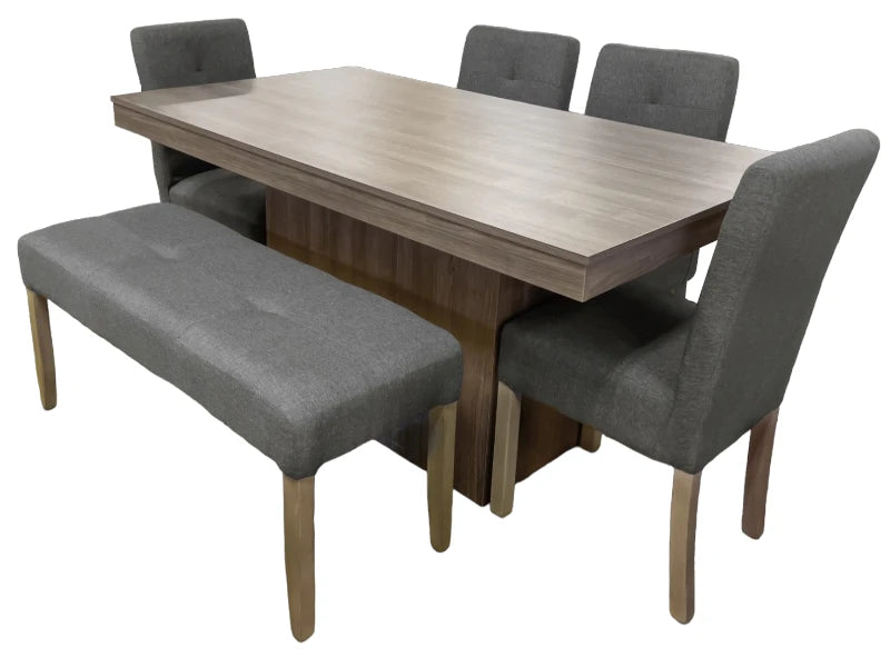 Comedor Atlanta 4 Sillas y 1 banca