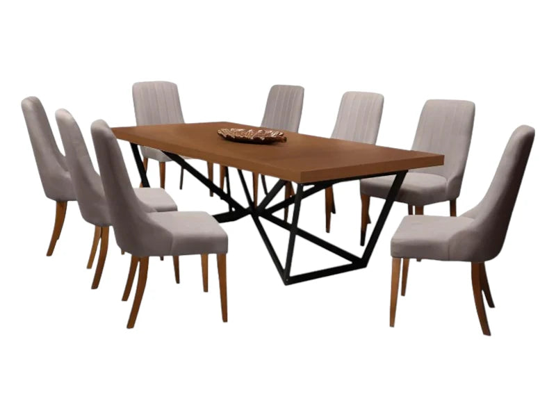 Comedor Kaley 8 Sillas Beige