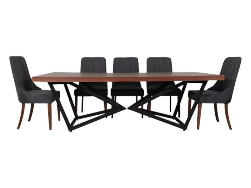 Comedor Kaley 8 Sillas Gris