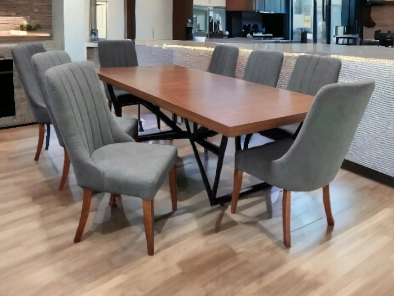 Comedor Kaley 8 Sillas Gris