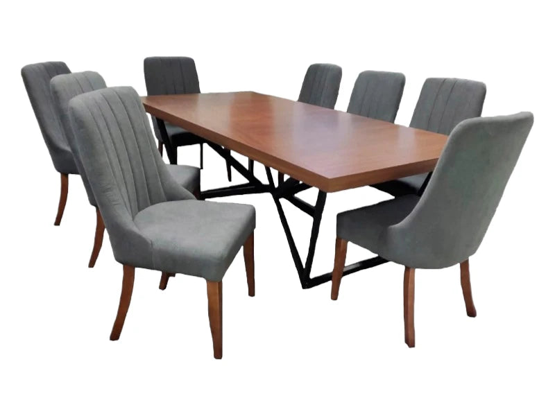 Comedor Kaley 8 Sillas Gris
