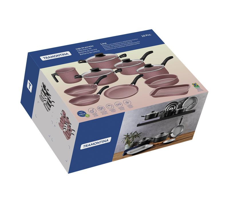Bateria de cocina Tramontina Linz 10pzs Negro
