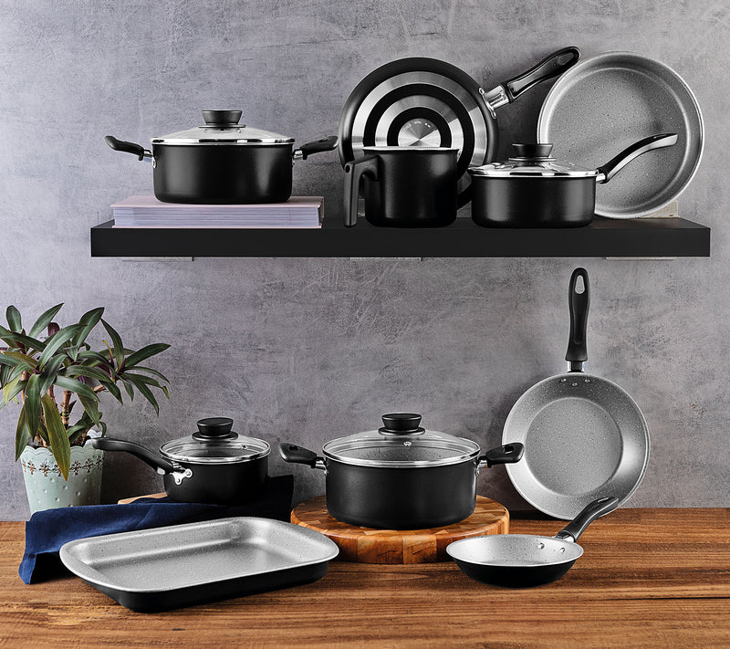 Bateria de cocina Tramontina Linz 10pzs Negro