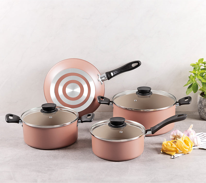 Bateria de cocina Tramontina Linz 7pzs Rosa
