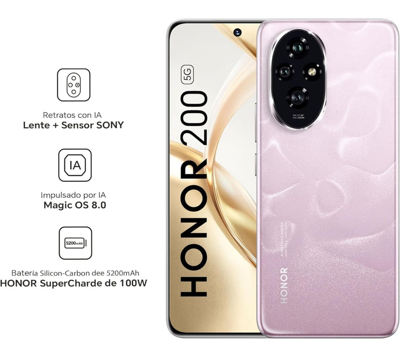 Celular Honor 200 256GB 12 RAM Rosa