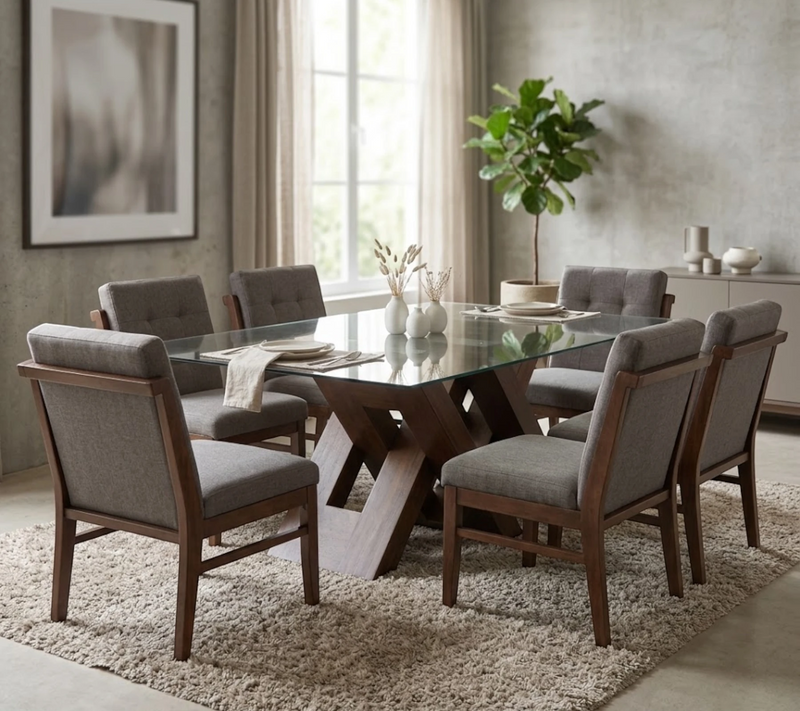 Comedor Pierre 6 Sillas Gris