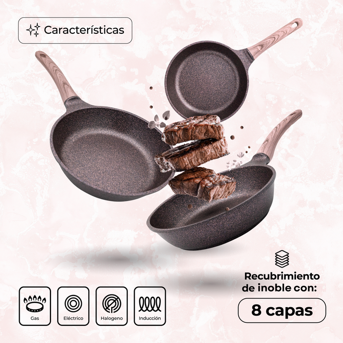 Juego de sartenes Queen sense Amatista Pro