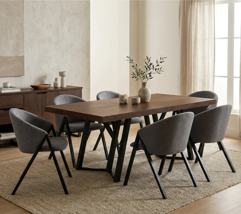Comedor Mallory 6 Sillas Gris