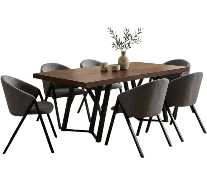 Comedor Mallory 6 Sillas Gris