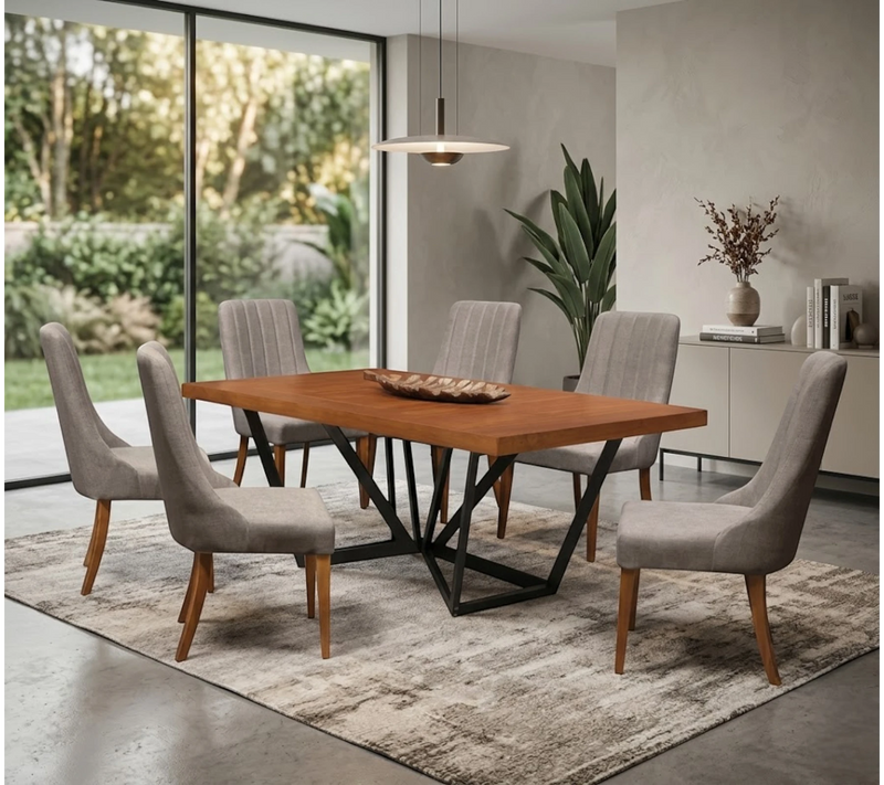 Comedor Kaley 6 Sillas Beige