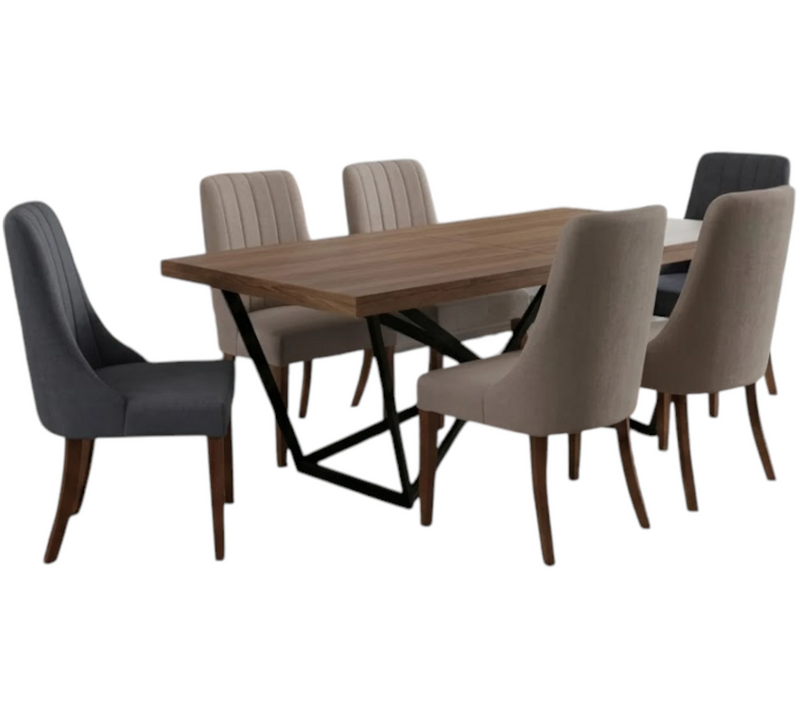 Comedor Kaley 6 Sillas Multicolor