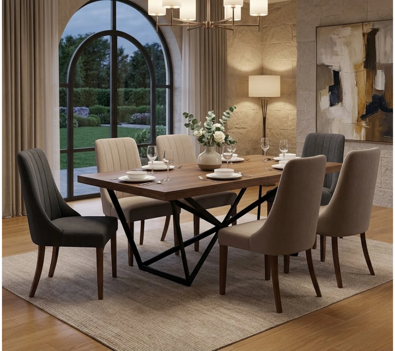 Comedor Kaley 6 Sillas Multicolor