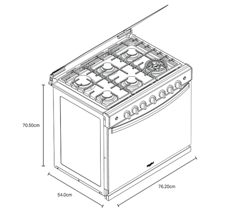 Estufa de Empotre Whirlpool WER5100S 30"