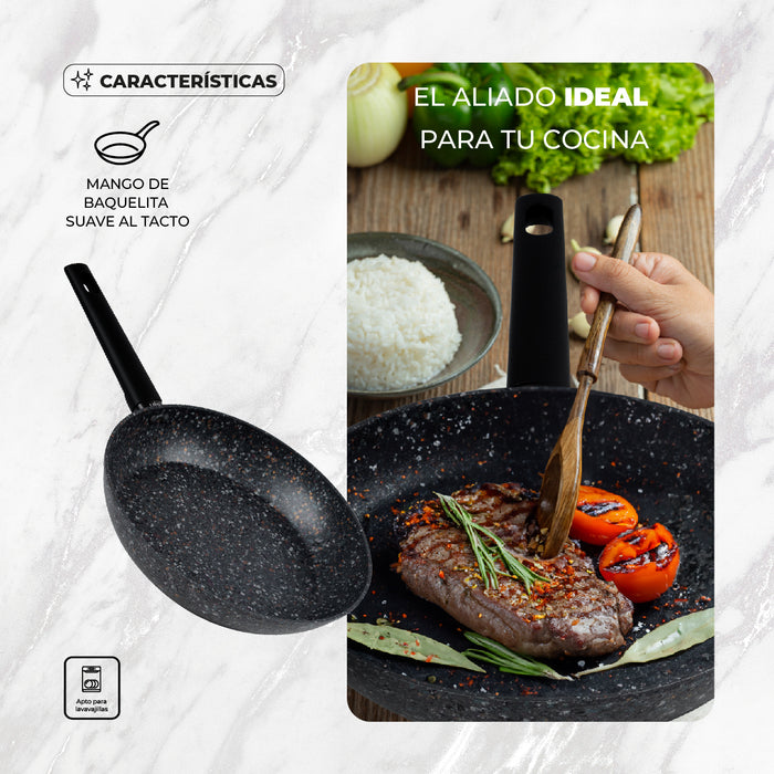 Juego de sartenes Queen Sense Granito Paris 3 pzs