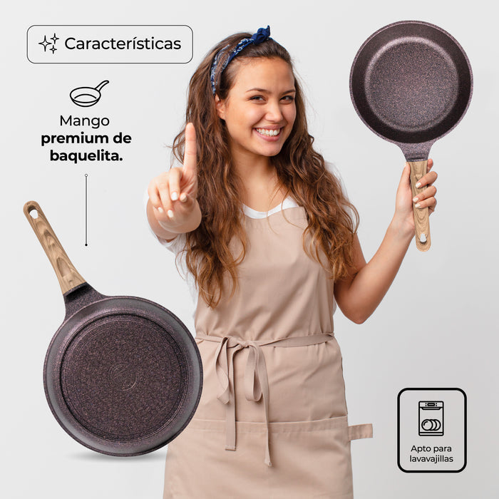 Juego de sartenes Queen sense Amatista Pro