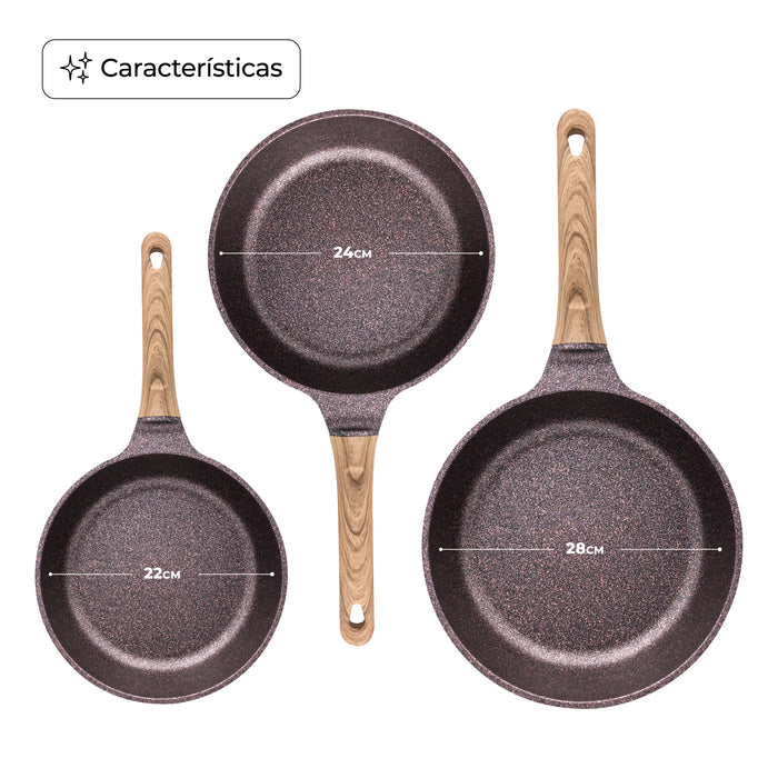 Juego de sartenes Queen sense Amatista Pro