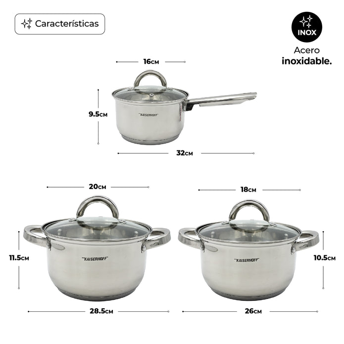 Bateria Queen sense 12 piezas Inox
