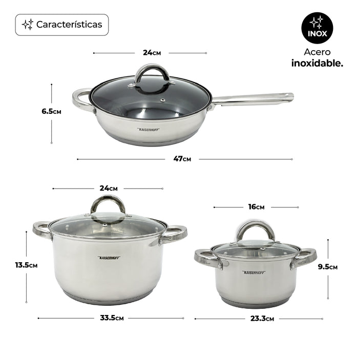 Bateria Queen sense 12 piezas Inox