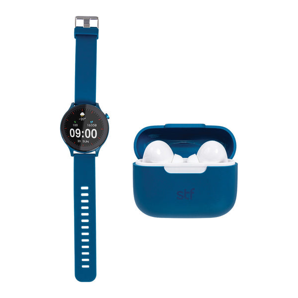 Kit STF Smartwatch Kronos + Audífonos True Wireless Azul