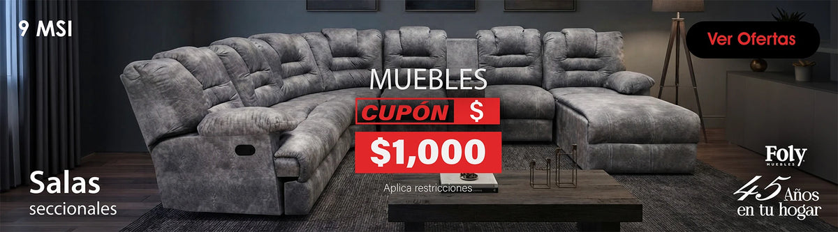 Sala Seccional con hasta 35% de descuento y hasta 9 meses sin intereses en Foly Muebles