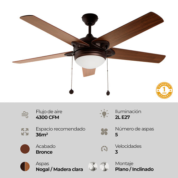Ventilador Artfan Cherry 23002-9 52p