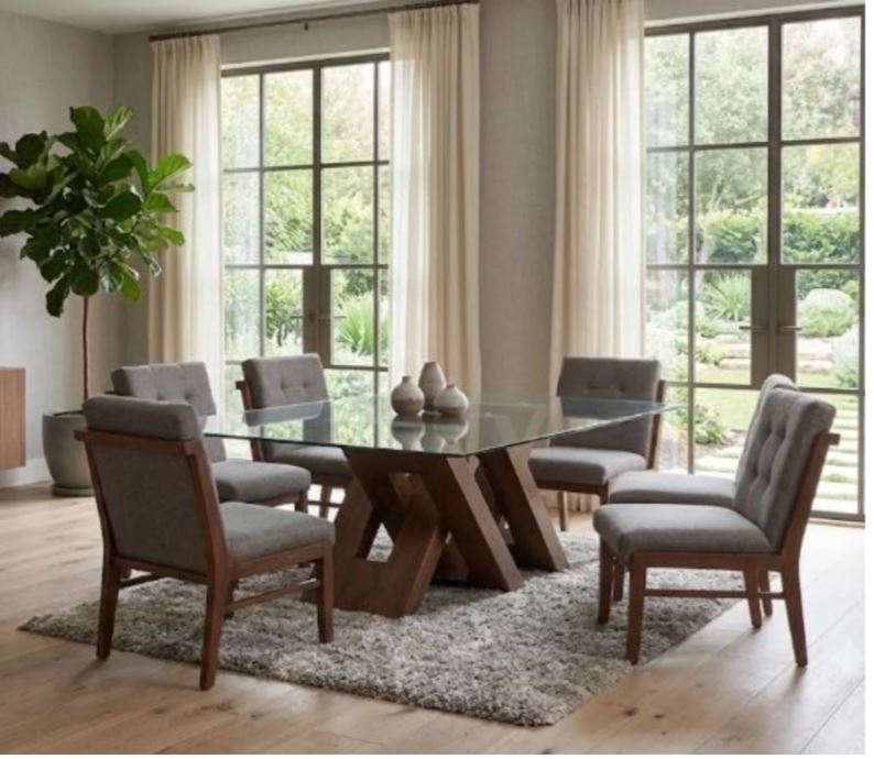 Comedor Pierre 6 Sillas Gris